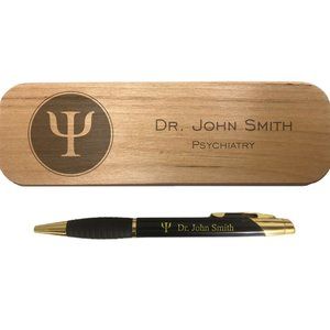 Personalized Psychiatrist Gifts Engraved Pen and Case Psychology Psychiatry
